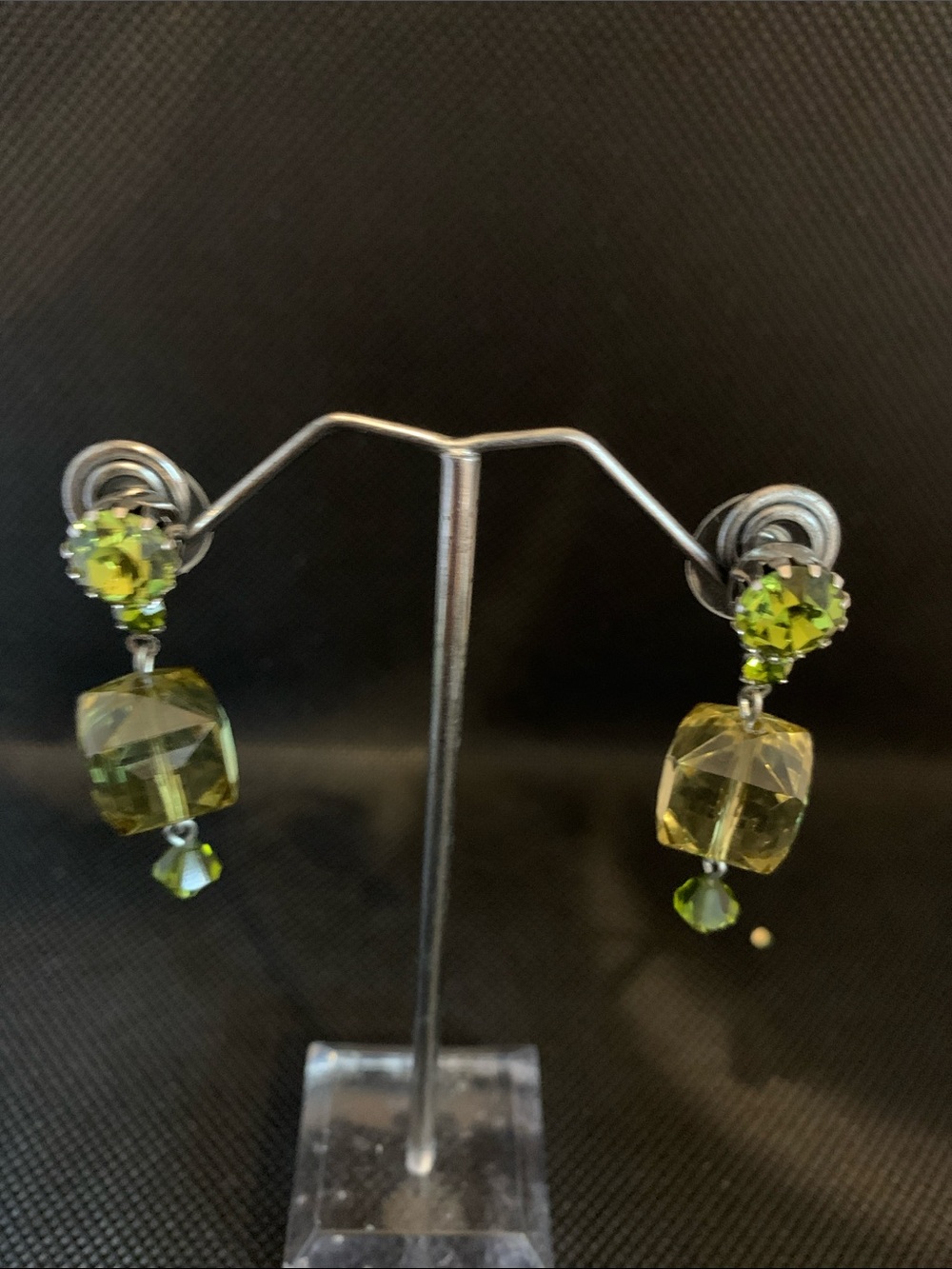 Tarina Tarantino Olivine Lucite and Crystal earrings